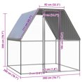 thumbnail image 3 of vidaXL Outdoor Chicken Cage 2x2x2 m Galvanised Steel, 3 of 3