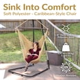 thumbnail image 2 of Sunnydaze Caribbean Style Extra Large Hanging Rope Hammock Chair Swing for Backyard and Patio - Tan, 2 of 10