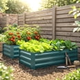 thumbnail image 2 of Outsunny Set of 2 Raised Garden Beds, Galvanized Planter Box, Green, 2 of 10