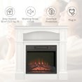thumbnail image 4 of HOMCOM 32" Electric Fireplace with Mantel, Freestanding Heater with LED Log Flame, Shelf and Remote Control, 1400W, White, 4 of 9