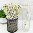 thumbnail image 2 of Disposable Drinking Fruit Paper Straws, Pack 100 Pineapple, 2 of 5