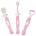 thumbnail image 3 of Baby Toothbrush  Baby Toothbrush Set  Baby   Baby Toothbrush  Baby Training Toothbrush Baby Infant Soft  Training Toothbrush Teeth Care Cleaning Tongue Scraping Set Pink, 3 of 8