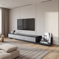 thumbnail image 3 of Nesscarsti Expandable TV Stand for TVs up to 120”, Modern Reversible Entertainment Center with 3 Drawers, 78.7-130” Grey Media Console for Living Room or Bedroom, 3 of 12