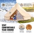 thumbnail image 3 of VEVOR Canvas Bell Tent, 4 Seasons 4 m/13.12 ft Yurt Tent, Canvas Tent for Camping with Stove Jack, Breathable Tent Holds up to 6 People, Family Camping Outdoor Hunting Party, 3 of 9
