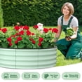 thumbnail image 3 of Cherish 2 - Pack Round Galvanized Raised Garden Bed - 2FT/3FT/4FT Sizes - Outdoor Flower & Vegetable Bed - Heavy - Duty & Open - Bottom Design, 3 of 7