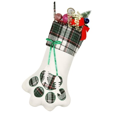 Bas de Noël pour Animaux Personnalisés Bas pour Chien Grand Coton Griffe de Chien Fêtes Ornement de Noël