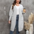 thumbnail image 3 of CEHVOM Women's Fashion Solid Color Plus-Size Loose MIDI Style Double Pockets Sweater Tops Clearance, 3 of 4