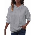 thumbnail image 2 of Womens Hoodies Oversized Hooded Sweatshirt Casual Long Sleeve Drawstring Pullover Tops Gray S, 2 of 9