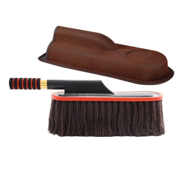 kurtrusly Car Duster Brush Extendable Handle Soft Adjustable Multifunctional Truck for Automotive Truck Coffee with Box