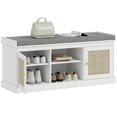 thumbnail image 1 of HOMCOM Banc à Chaussures avec Rangement et Coussin Rembourré, Banc d'Entrée, Blanc, 1 of 10