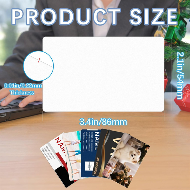 100 Pcs Cartes de Sublimation pour Affaires en Métal Aluminium Double Face