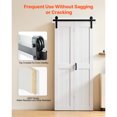 thumbnail image 2 of KFFKFF Bifold Barn Door, 36" x 84", MDF Bi-Fold Sliding Closet Doors, Header Board and Hardware Kit Included, H-Frame Space-Saving Design, Panels Need to Assemble, White, 2 of 9