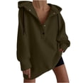 thumbnail image 1 of Timegard Women's Sweatshirts Button Long Sleeve Solid Color Oversized Hoodies Winter Fleece Warm Pullover, 1 of 2