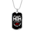 thumbnail image 1 of Firefighter Mom Raised Necklace Stainless Steel or 18k Gold Dog Tag 24" Chain, 1 of 8