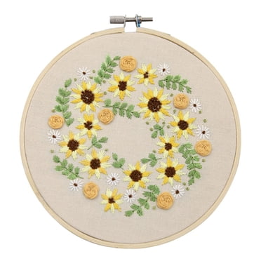 Dvkptbk Diy Embroidery Full Range of Embroidery Cross Stitch Stamped Embroidery Cloth with Floral Kit Home Decor on Clearance