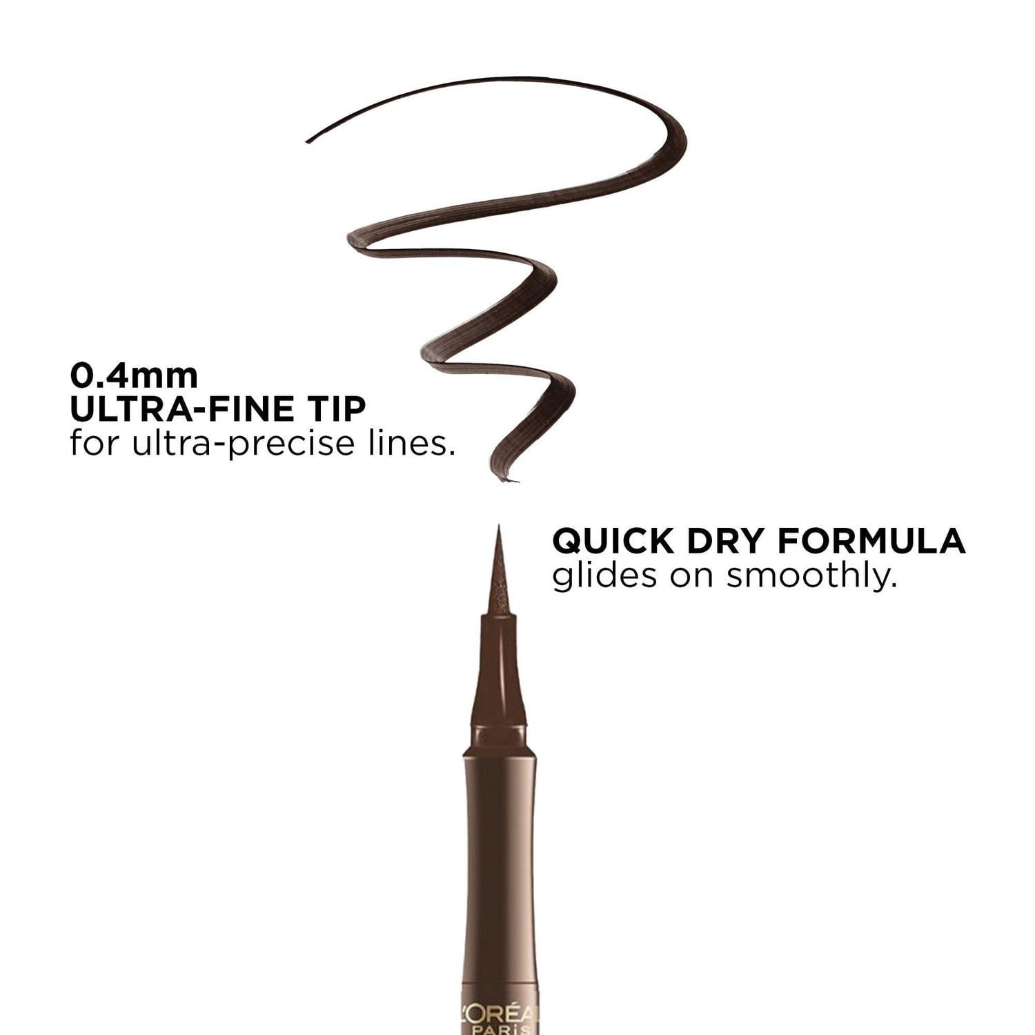 L'Oréal Paris Ligneur Liquide Super Slim Infallible, Tenue 12H et séchage rapide, Application douce et sans bavure, Brun, 1 ml