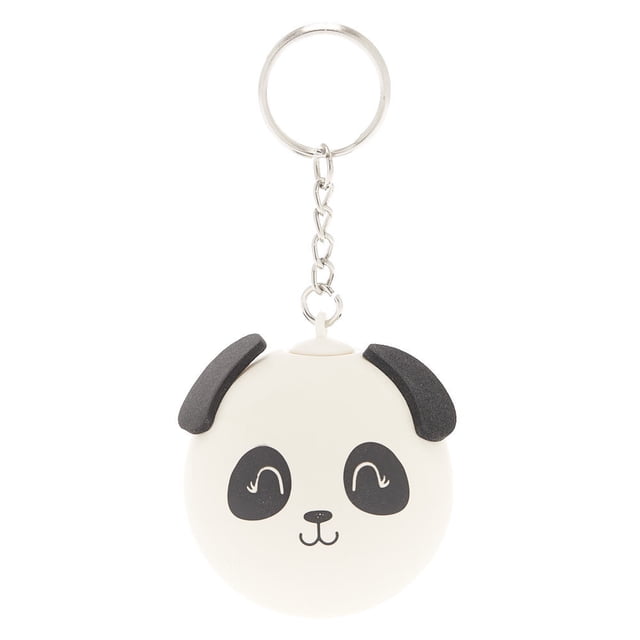 Claire's Panda Porte-clés Balle Anti-Stress en Blanc, Présentant un Visage Rond de Panda avec des Oreilles Noires et des Patchs pour les Yeux, Attaché à une Chaîne Argentée et un Porte-Clés. un Mignon Accessoire de Voyage pour Soulager le Stress et Accessoiriser des Clés Ou des Sacs.