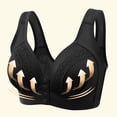 thumbnail image 4 of Full-Coverages Bra Clearance 3pc Ladies Comfortable Convenient Front Button Bra Breathable Easy Close Everyday Bra Plus Size Seamless Bralettes Bras with No Padding New Black L, 4 of 5