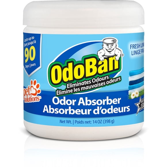 OdoBan 14 oz Absorbeur d'Odeurs Solide en Lin Frais, Éliminateur d'Odeurs pour Odeur de Fumée et Odeur de Mildiou à la Maison, dans la Salle de Bain, les Aires pour Animaux