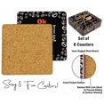 thumbnail image 4 of Inkdotpot Set of 6 Drink Coasters Easy Clean 4-inch SquareCoastersCork Base-Reusable- Coffee Quote, 4 of 8