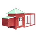 thumbnail image 1 of vidaXL Chicken Coop with Nest Box Red 190x72x102 cm Solid Firwood, 1 of 4