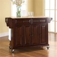 thumbnail image 2 of Bowery Hill Solid Wood Mahogany/Natural Kitchen Cart Rectangular Adjustable Shelves 52" Unassembled, 2 of 6