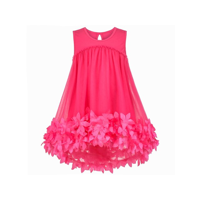 Robe Fille Rose Rouge Dentelle Sans Manches Lot de 2 Sac Bandoulière 5 Ans