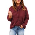 thumbnail image 1 of KIHOUT Spring Winter Womens Tops Fashion Long Sleeve Round-Neck Pullover Solid Color Casual Hoodie Blouse Tops, 1 of 9