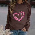 thumbnail image 2 of Rbaofujie Chandails à Capuchon pour Femmes Femmes Mode Décontractée Imprimé Col Rond Ample Manches Longues T-shirt Hauts Blouse Cardigan Brun Chandails pour Femmes, 2 of 4