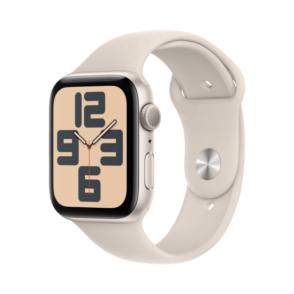 Open Box - Apple Watch SE 2nd Gen (GPS) 44mm Starlight Aluminum Case with Starlight Sport Band - Medium/Large