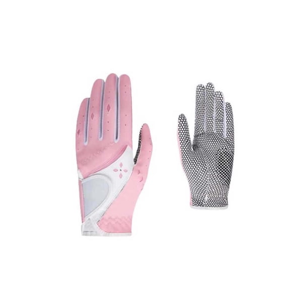 tredstone Gants de Golf pour Femme en Cuir Antidérapants Respirants Entraînement à Domicile Mise en Forme Sports de Plein Air Pratique Entraînement Mitaines pour Femme Dames Rose Taille 17