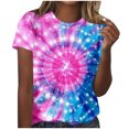 thumbnail image 5 of Pisexur Hauts d'Été pour Femmes, Hauts pour Femmes, Hauts de Sortie pour Femmes, Hauts pour Dames, T-Shirt d'Été à Manches Courtes Col Rond Imprimé Mode Décontractée Marine,G, 5 of 5
