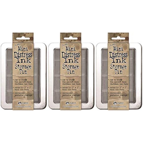 Tim Holtz Mini Distress Ink Storage Tins - (Pack of Three Tins)