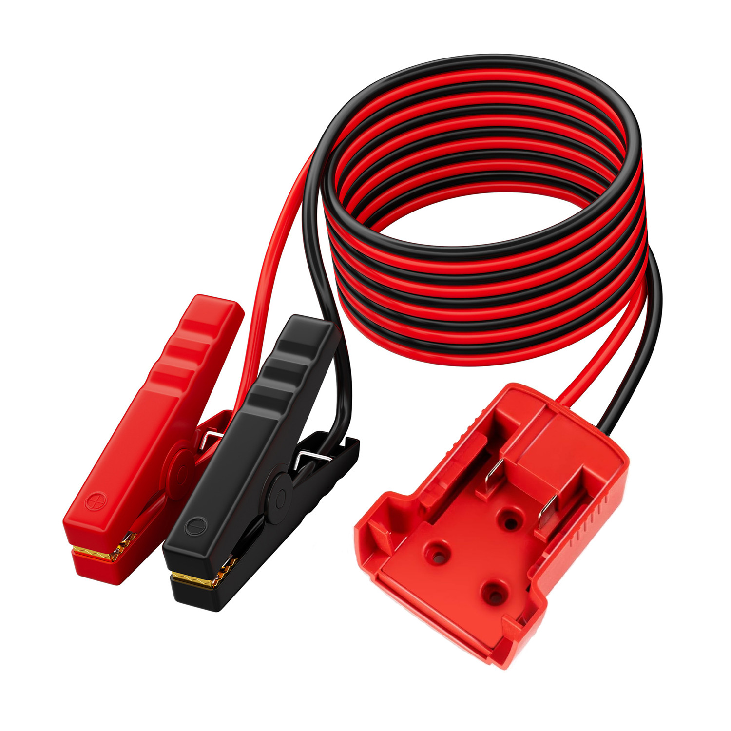 12 AWG 1.75m Car Jump Starter Cable with ABS+Brass Adapter, Compatible with Milwaukee M18 18V Lithium-Ion Batteries (48-11-1815/1820/1828/1840/1850/1860), Flame-Retardant Design for Microcars, Golf