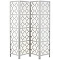 thumbnail image 2 of Roundhill Furniture Quarterfoil Infused Diamond Design 4-Panel Room Divider, Silver, 2 of 5