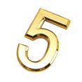 thumbnail image 3 of GUOOL Gold Plastic House Front Door Hotel Room Number Self Adhesive Plaque Sign5 Number 5, 3 of 4
