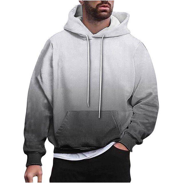 Rbaofujie Chandails à Manches Longues pour Hommes Hommes Décontracté Mode Chandails à Capuche Col Rond Imprimé Chandail à Enfiler Hauts à Manches Longues Chandail Chandails pour Hommes