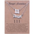 thumbnail image 3 of 2 Pcs Collier Ange et Chiffres Anglais Anciens Bijoux de Numérologie pour Femmes Plaqué Acier Inoxydable, 3 of 9