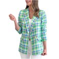 thumbnail image 1 of IROINID Blazer pour Femmes à Manches Longues à Carreaux Col Rabattu, Tenue d'Affaires Confortable Cardigan à Carreaux, 1 of 8