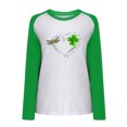 thumbnail image 4 of QIPOPIQ T-Shirts à Manches Longues à Col Rond pour Femmes T-Shirts de la Saint-Patrick Hauts T-Shirt Imprimé Trèfle T-Shirt Vert Porte-Bonheur T-Shirts de la Saint-Patrick Chandails pour Dames T-Shirts Imprimés Offres, 4 of 5