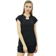 thumbnail image 1 of Bimba Pyjama 2 Pcs pour Femmes à Boutons Pêche Chemise et Short Robe de Nuit-16, 1 of 10