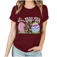 thumbnail image 1 of EGNMCR Easter Shirt Chemises pour Femmes Pâques Imprimer Femmes Impression Manches Courtes Top Manches Courtes Col Rond T-shirt pour les Femmes sur l'Autorisation, 1 of 3