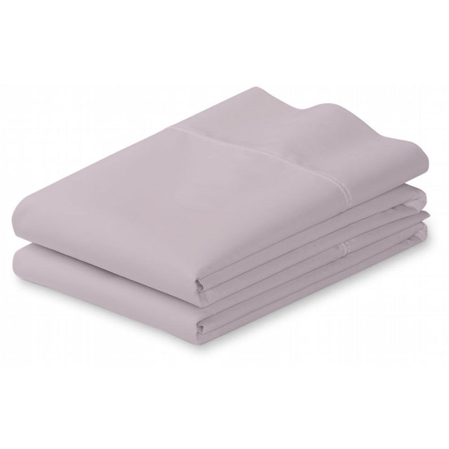 Taies d'Oreiller 100 % Coton, 400 Fils, 2 Pcs (Standard/Queen, Argent)