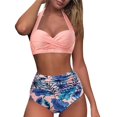 thumbnail image 2 of Womens One Piece Swimsuits Women‘s Sexy High Breast Contrast Gradient Split Bikini Set Swimsuit, 2 of 6