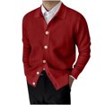 thumbnail image 2 of Mikilon Cardigan en Tricot à Revers pour Homme, Chandail Ajusté Élastique, 2 of 3