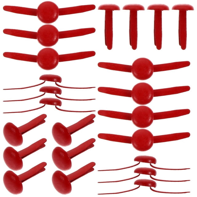 LEEYNEER Rouge 1.5x0.8 Po Attaches Métalliques Faites à la Main pour Scrapbooking 200 Pcs