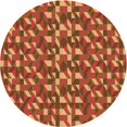 thumbnail image 1 of Ahgly Company Tapis Rond Lavable en Machine Intérieur Transitionnel Orange, 4 Pieds Rond, 1 of 7
