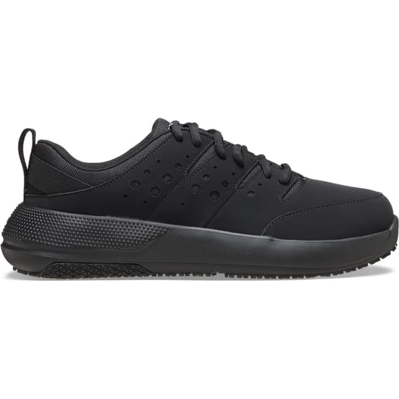 Crocs Chaussures de Travail On the Clock pour Hommes, Espadrilles Larges Antidérapantes, Triple Noir, M9.5