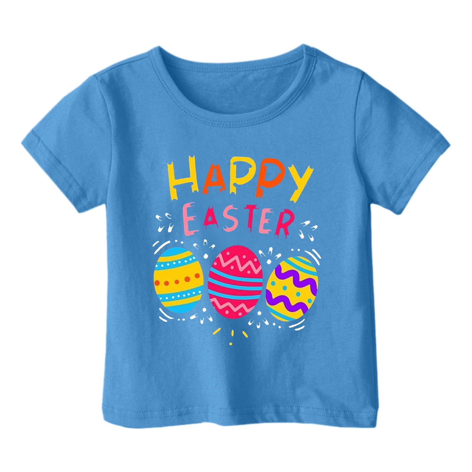 PMVFHDE T-Shirts à Manches Courtes pour Tout-Petites Filles Été Col Ras du Cou T-Shirts Imprimés Dessin Animé Hauts Bleu Ciel,10-11 Ans