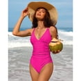 thumbnail image 4 of Womes Double Straps 1 Piece Swimsuit Tummy Control Bath Suit, 4 of 5